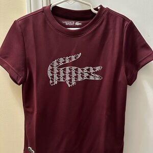 Lacoste Kids Burgundy Graphic T-Shirt